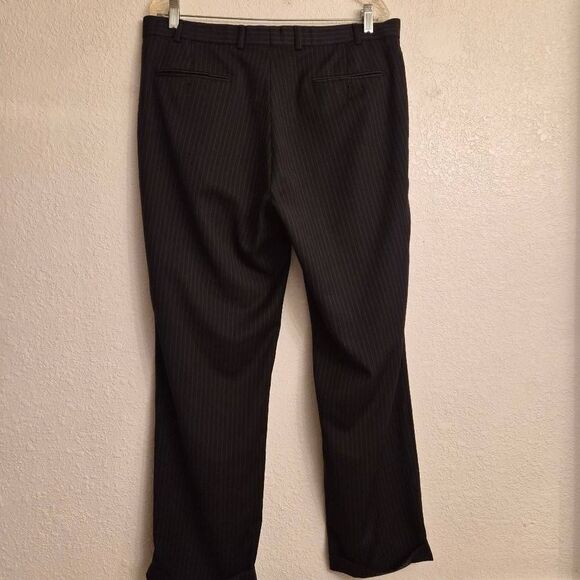 Lauren Ralph Lauren Classic Pinstripe Pleated Workwear Trouser Pants w/ Pockets - Picture 4 of 6